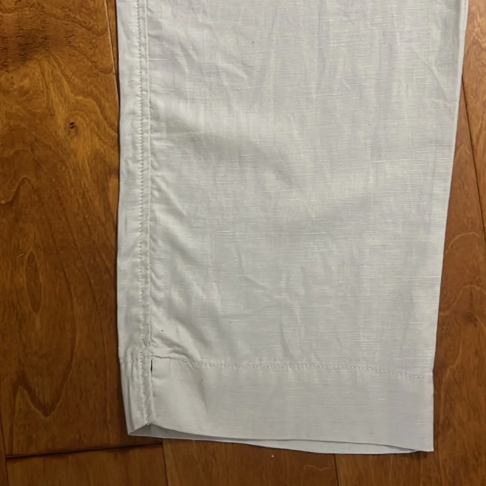 Old Navy Linen Blend Capri Pants Size 6 Cream Cropped Resort Coastal Preppy - Picture 8 of 11
